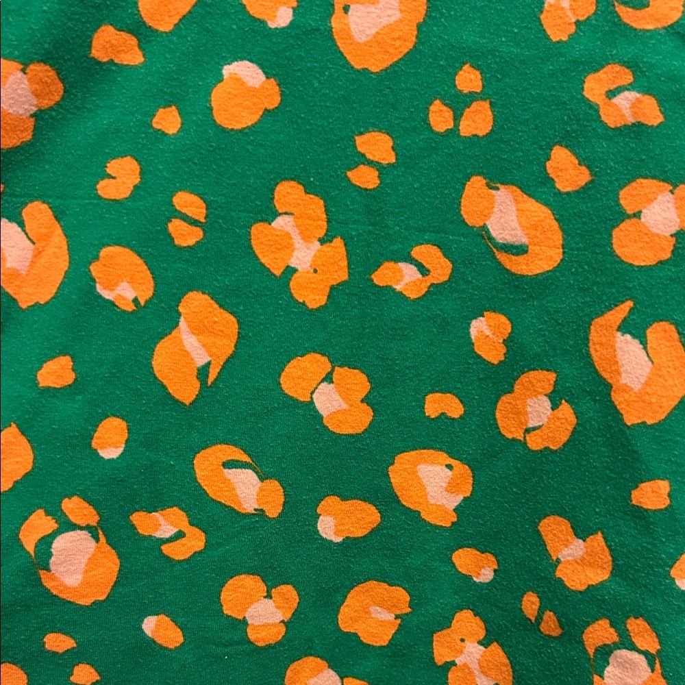Tabitha Brown for Target Green & Orange Leopard Print Women’s Dress, Size Medium - Picture 3 of 6